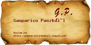 Gasparics Paszkál névjegykártya
